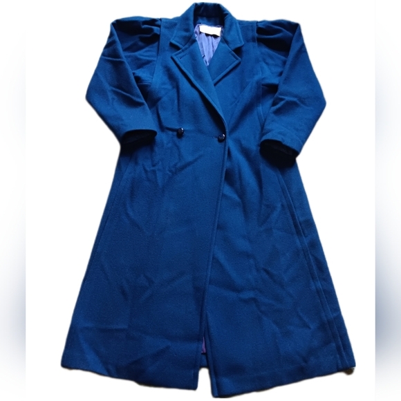 Vintage Jackets & Blazers - 100% Wool Vintage Navy Blue Trench, Long Fall Winter Academia Coat